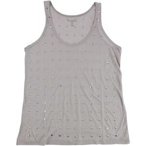 WESSEX Womens Embellished Tank Top, Grey, NWT